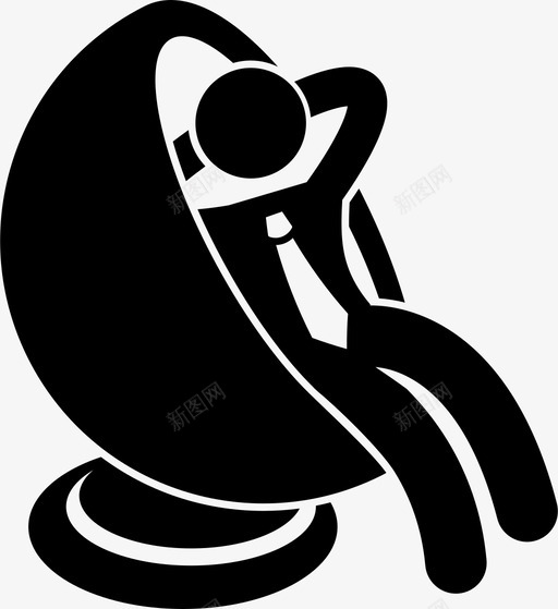 商人在名牌椅子上放松放松享受图标svg_新图网 https://ixintu.com 享受 休息 商人在名牌椅子上放松 成功的商人 放松