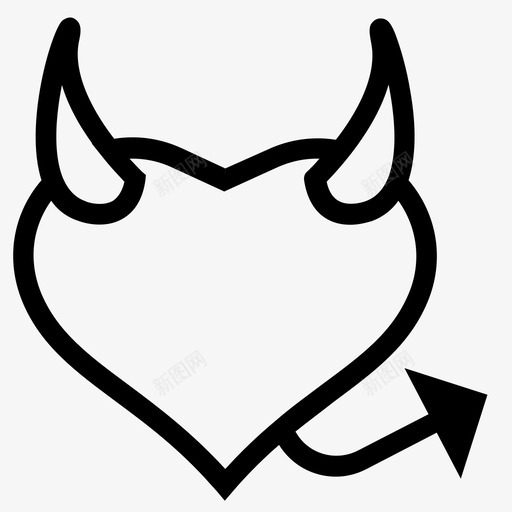 爱魔鬼心图标svg_新图网 https://ixintu.com 心 情人 爱 魔鬼