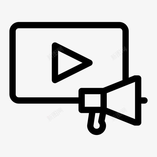 视频广告广告公告图标svg_新图网 https://ixintu.com 公告 广告 扬声器 视频广告 音频