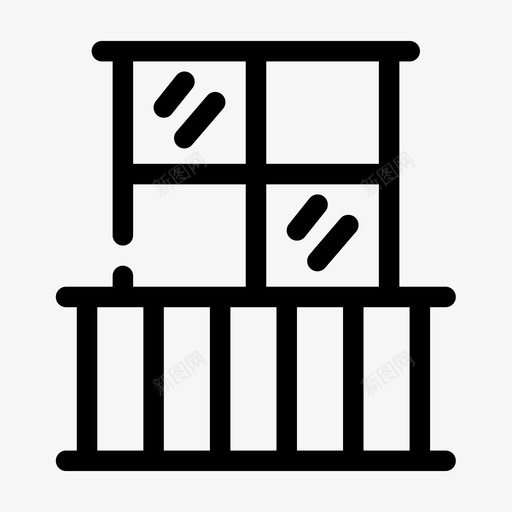 阳台房子露台图标svg_新图网 https://ixintu.com 住户 房子 窗户 阳台 露台