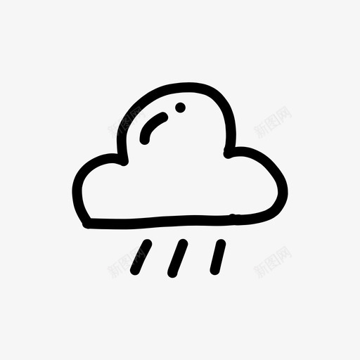 雨云涂鸦手绘图标svg_新图网 https://ixintu.com 手绘 涂鸦 雨云