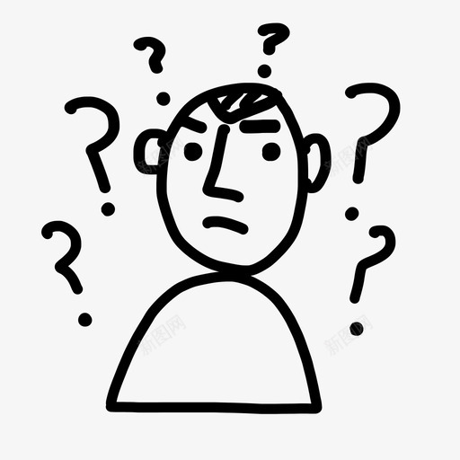 男人疯了困惑了人图标svg_新图网 https://ixintu.com 为什么 人 困惑了 男人疯了 脸和人手绘 问题