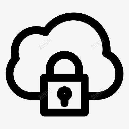 云锁云安全云计算图标svg_新图网 https://ixintu.com 云安全 云计算 云锁