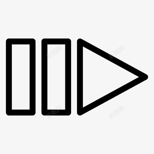 播放暂停控制按键图标svg_新图网 https://ixintu.com ios和android 媒体播放器 按键 控制 播放暂停