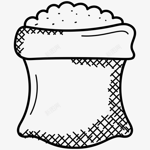 食品袋面粉袋厨房用品图标svg_新图网 https://ixintu.com 厨房用品 小麦粉 米袋子 面粉袋 食品和饮料涂鸦图标 食品袋