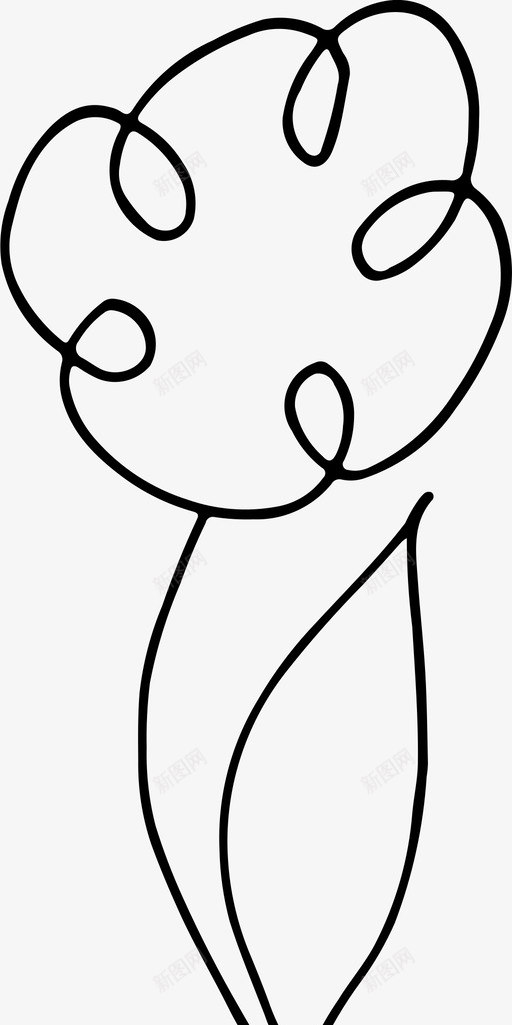 花自然素描图标svg_新图网 https://ixintu.com 夏天 春天 素描 素描图标 自然 花