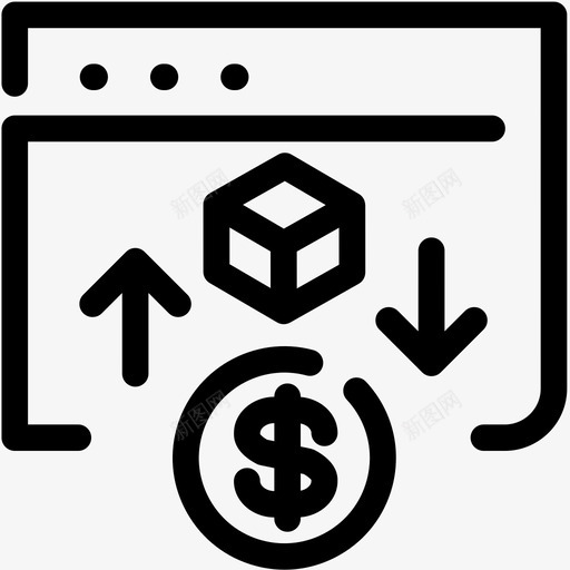 网店送货付款图标svg_新图网 https://ixintu.com 付款 发货 网店 网站 营销大纲 送货