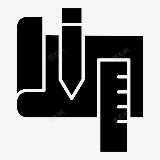 规划蓝图铅笔图标svg_新图网 https://ixintu.com 尺子 生意 蓝图 规划 铅笔