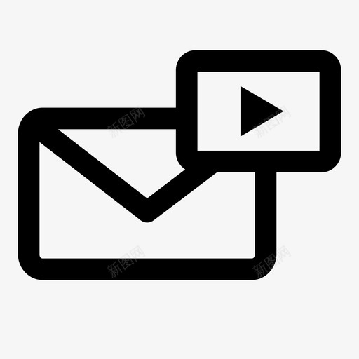 视频消息剪辑邮件图标svg_新图网 https://ixintu.com 剪辑 媒体 消息 视频消息 邮件
