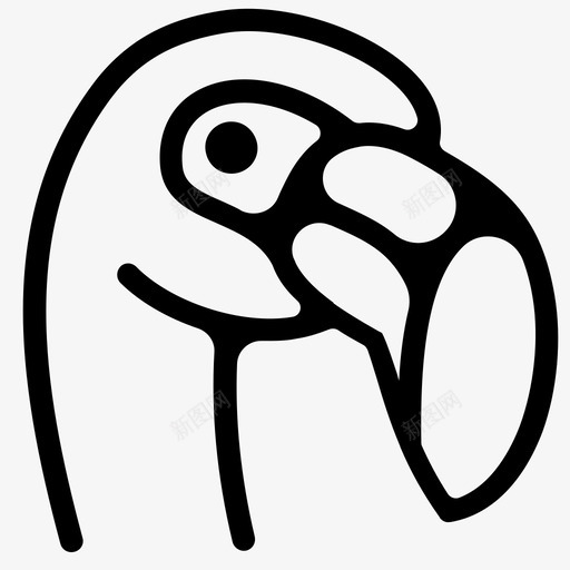 火烈鸟脸大火烈鸟涉水鸟图标svg_新图网 https://ixintu.com 大火烈鸟 水鸟 涉水鸟 火烈鸟脸
