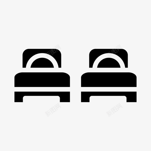 床卧室舒适图标svg_新图网 https://ixintu.com 假日 卧室 家具 床 舒适