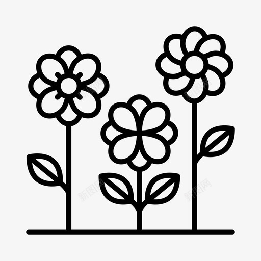 花花园春天图标svg_新图网 https://ixintu.com 春天 花 花园