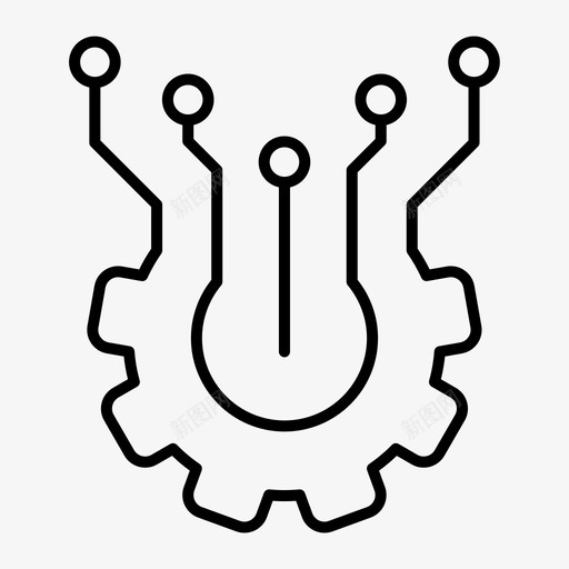 电子元件电路处理器图标svg_新图网 https://ixintu.com 处理器 技术 电子元件 电路
