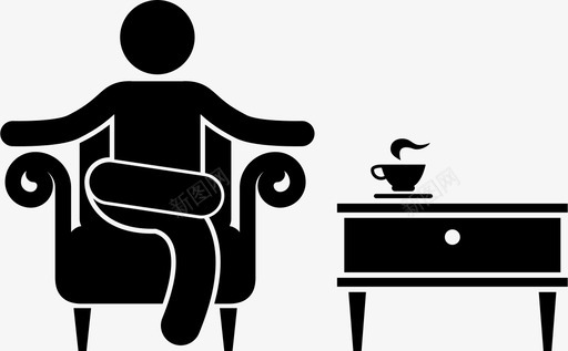 男人坐下椅子饮料图标svg_新图网 https://ixintu.com 人 家具 小 桌子 椅子 男人坐下 饮料