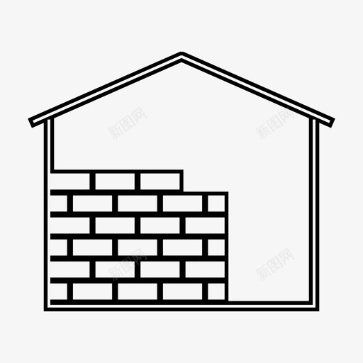 建造砖墙住宅图标svg_新图网 https://ixintu.com 住宅 建造 房屋 砖墙