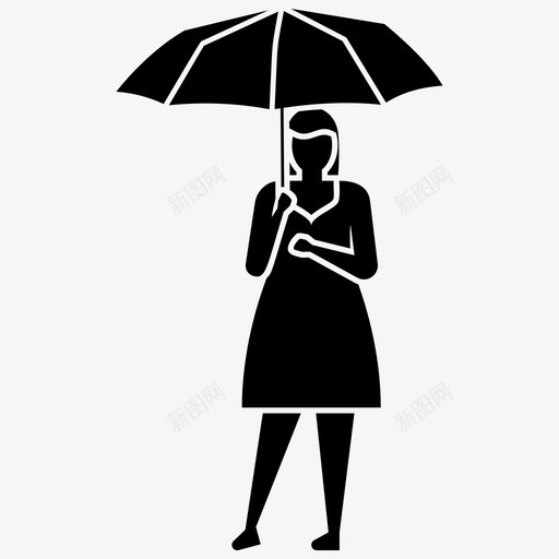 女伞下红伞下小姐图标svg_新图网 https://ixintu.com 人物插图 女伞下 小姐 红伞下