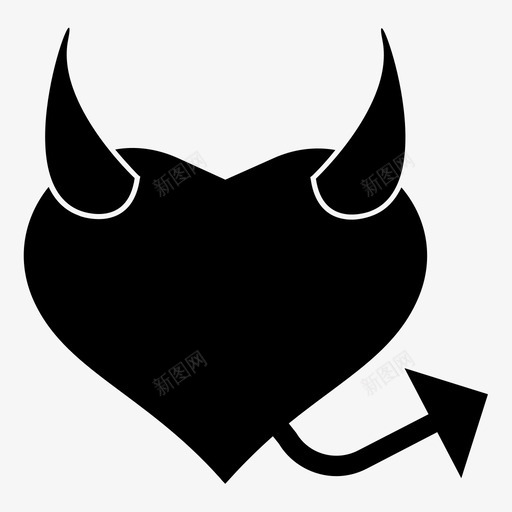 爱魔鬼心图标svg_新图网 https://ixintu.com 心 情人 爱 魔鬼