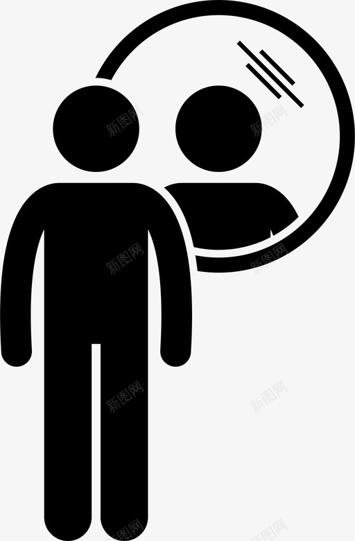 镜子反光镜自我图标svg_新图网 https://ixintu.com 反光镜 墙壁 家居设备 自我 镜子
