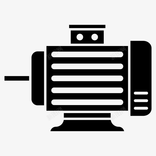电动机发电机机器图标svg_新图网 https://ixintu.com 动力 发动机 发电机 机器 电动机 电动机拆解图
