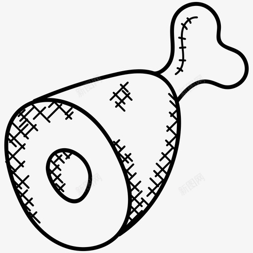 腿块食物火腿图标svg_新图网 https://ixintu.com 火腿 猪肉 肉 腿块 食物 食物和饮料涂鸦图标