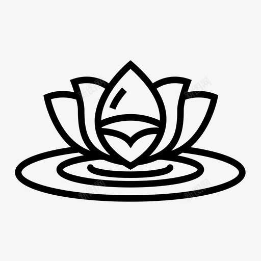 莲花花大自然图标svg_新图网 https://ixintu.com 中国 大自然 植物 花 莲花