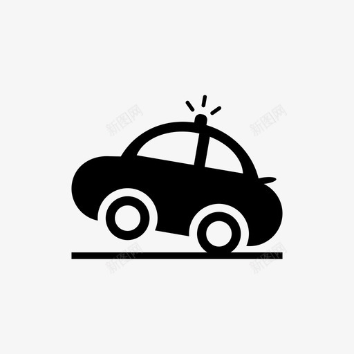 汽车警车交通工具图标svg_新图网 https://ixintu.com 交通工具 汽车 警车 轮子