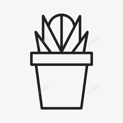 植物花盆盆栽图标svg_新图网 https://ixintu.com 多汁 植物 盆栽 花盆