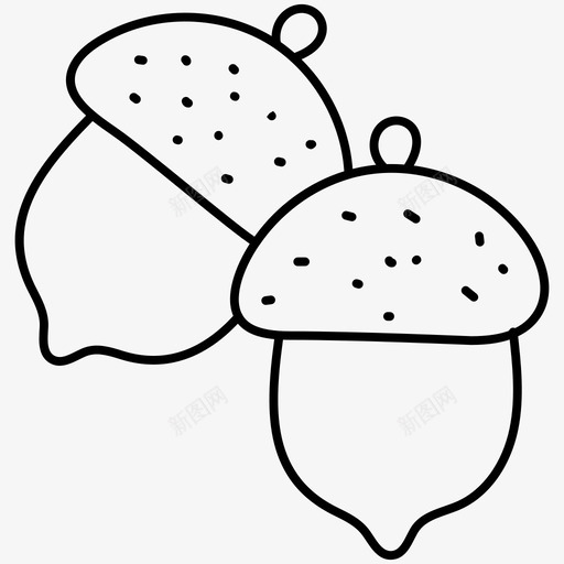 橡子橡树橡树坚果图标svg_新图网 https://ixintu.com 橡子 橡树 橡树坚果 野生水果 食物和饮料涂鸦图标
