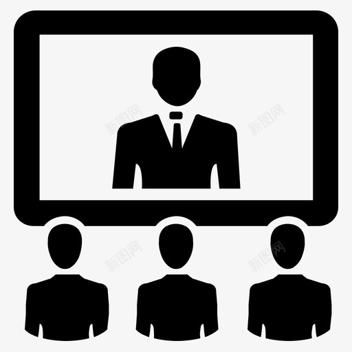 视频会议观众商务会议图标svg_新图网 https://ixintu.com 人力资源管理集3 商务会议 对话 沟通 观众 视频会议 视频沟通