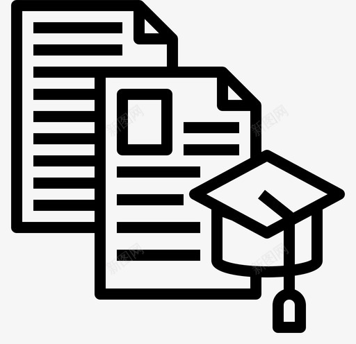教育背景传记文件图标svg_新图网 https://ixintu.com 传记 信息 教育背景 文件