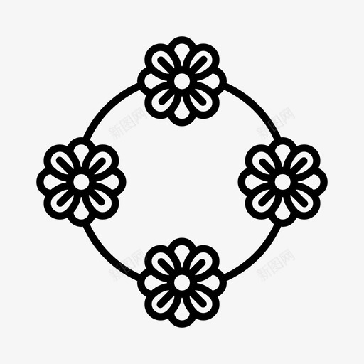 花冠植物花图标svg_新图网 https://ixintu.com 婚礼 春天 植物 花 花冠