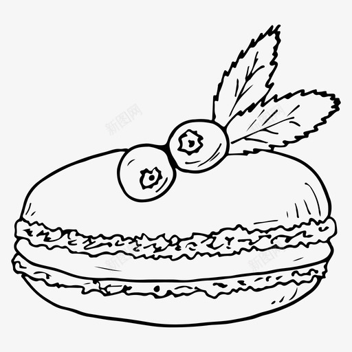 杏仁饼甜点食物图标svg_新图网 https://ixintu.com 手绘 杏仁饼 甜点 食物