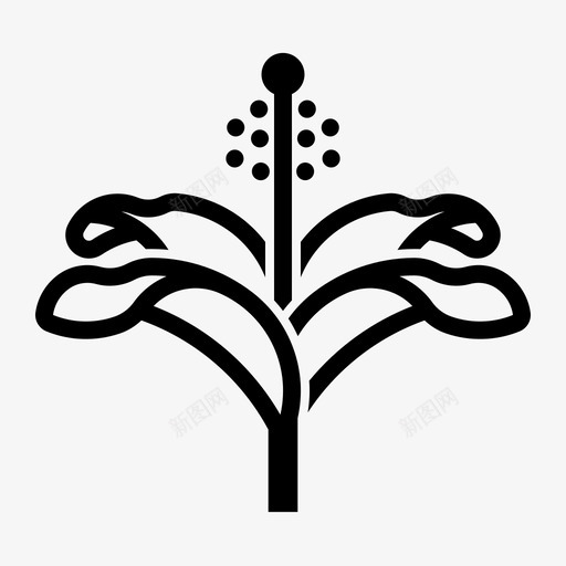 木槿花植物图标svg_新图网 https://ixintu.com 木槿 植物 花