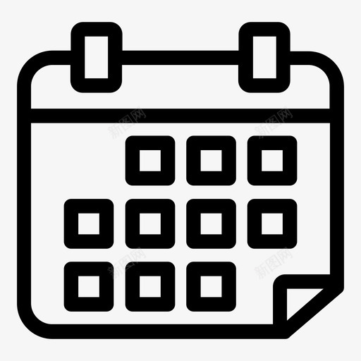 日历日期日图标svg_新图网 https://ixintu.com 年 日 日历 日历行 日期 月