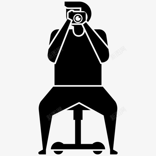 拍照摄影师摄影图标svg_新图网 https://ixintu.com 专业摄影师 人物插图 拍照 拍照小人 摄影 摄影师