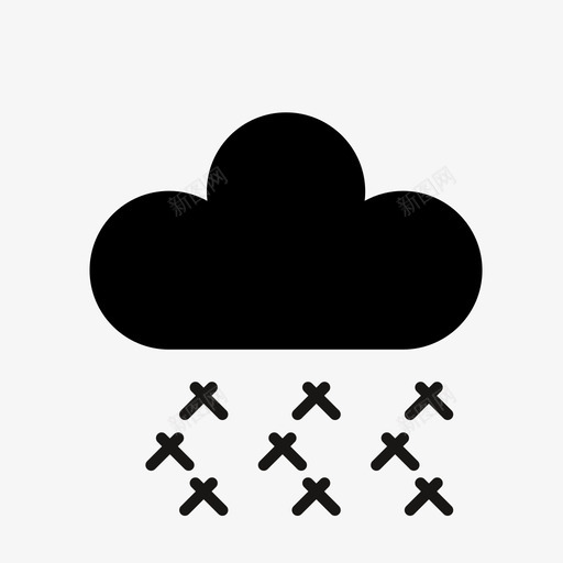 雪云气象天空图标svg_新图网 https://ixintu.com 冬季 天气 天空 日常标准化大纲 气象 雪云 雪花