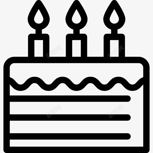 有三支蜡烛的生日蛋糕糖果店图标svg_新图网 https://ixintu.com 有三支蜡烛的生日蛋糕 糖果店