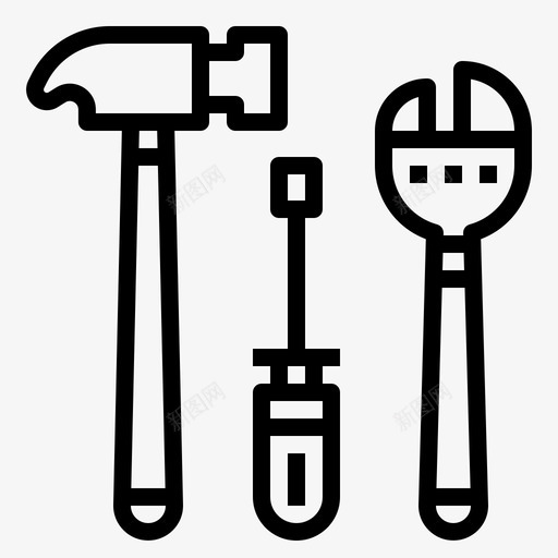 工具锤子螺丝刀图标svg_新图网 https://ixintu.com 办公室图标 工具 扳手 维修 螺丝刀 锤子