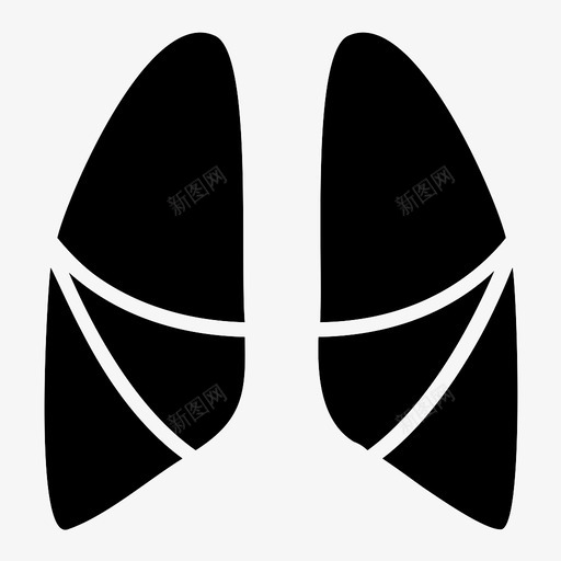 肺医学器官图标svg_新图网 https://ixintu.com 医学 器官 形状 肺 轮廓