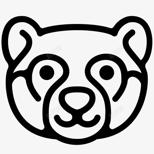小熊猫脸小熊猫图标svg_新图网 https://ixintu.com 小熊猫 小熊猫脸