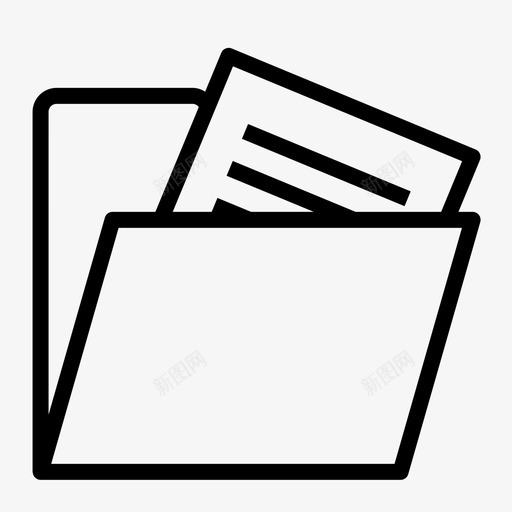 文件夹打开文件完整图标svg_新图网 https://ixintu.com 完整 文件 文件夹打开 用户界面基本lipo大纲