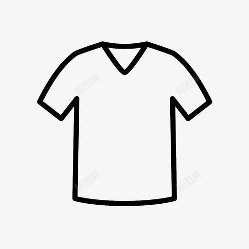 v领休闲短袖图标svg_新图网 https://ixintu.com t恤 v领 休闲 短袖