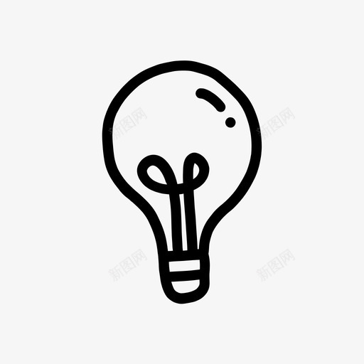 灯泡涂鸦手绘图标svg_新图网 https://ixintu.com 手绘 涂鸦 灯泡