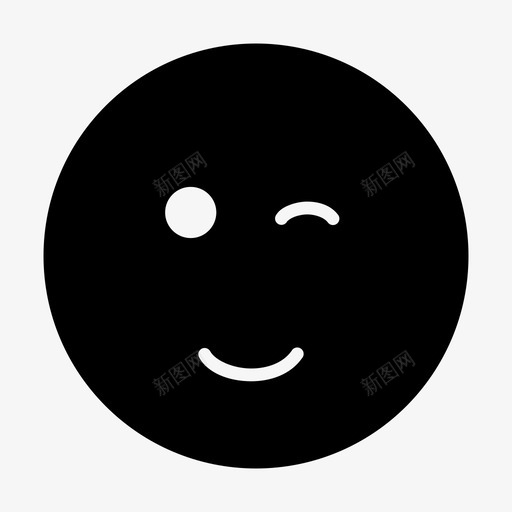 眨眼表情表情符号图标svg_新图网 https://ixintu.com 情绪表达 感觉 眨眼 表情 表情符号