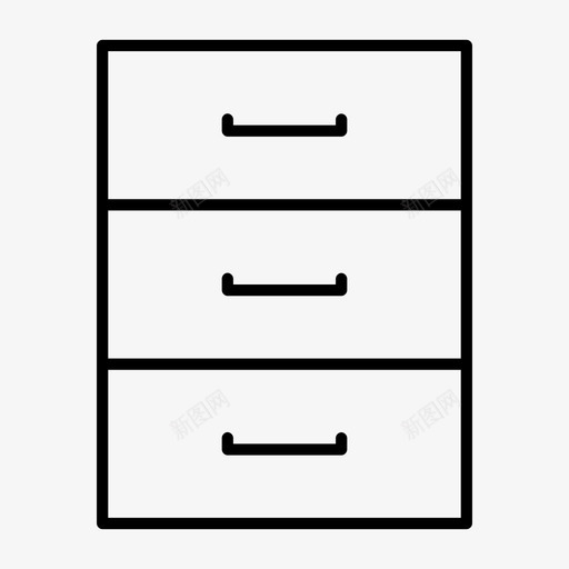 抽屉家具家图标svg_新图网 https://ixintu.com 办公室 家 家具 抽屉 架子