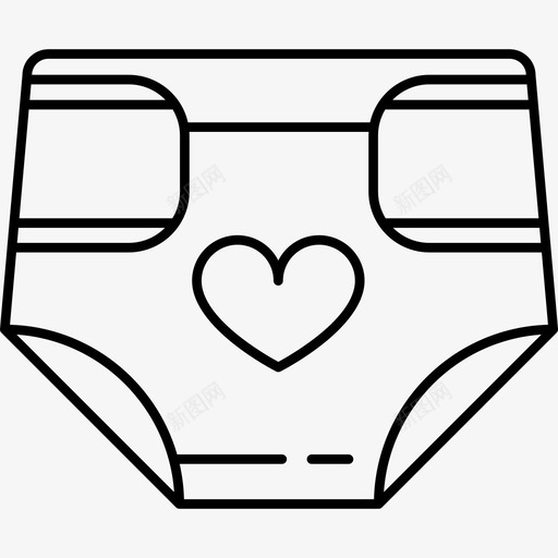 心形尿布婴儿图标套装超薄svg_新图网 https://ixintu.com 婴儿图标套装 心形尿布 超薄