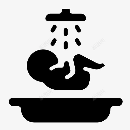 婴儿浴儿童淋浴图标svg_新图网 https://ixintu.com 产妇圆形 儿童 婴儿浴 淋浴