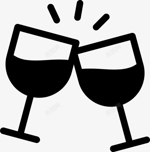 干杯庆祝喝酒图标svg_新图网 https://ixintu.com 喝酒 娱乐 干杯 庆祝 聚会