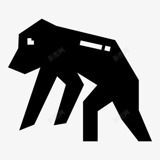 猴子动物黑猩猩图标svg_新图网 https://ixintu.com 动物 动物园 可爱的动物字形 哺乳动物 猴子 黑猩猩