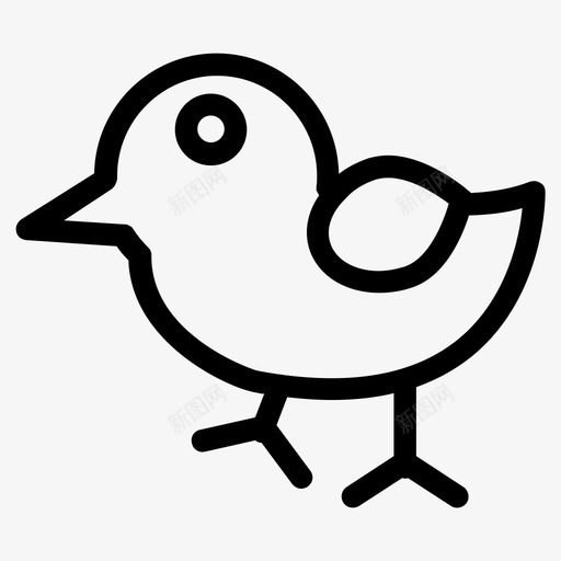 小鸡动物鸟图标svg_新图网 https://ixintu.com 动物 小鸡 秋线 鸟